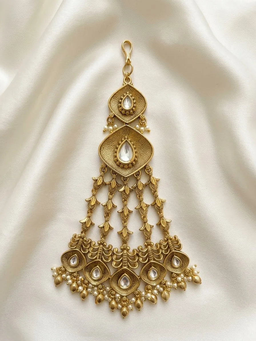 Antique-Gold Passa with Teardrop Stones