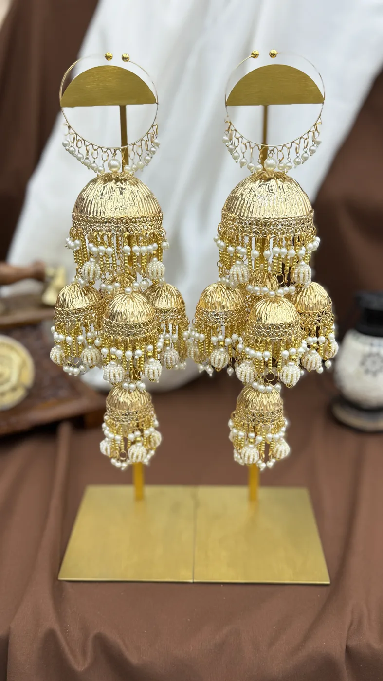 Traditional Multi-Tiered Pearl & Gold Bridal Kalire