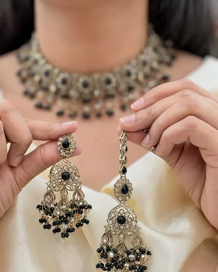 Polki earrings at Patiala Fashion Calgary